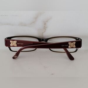 Karen Kane Burgundy Glasses with Gold Accents. Sold For Frames Only